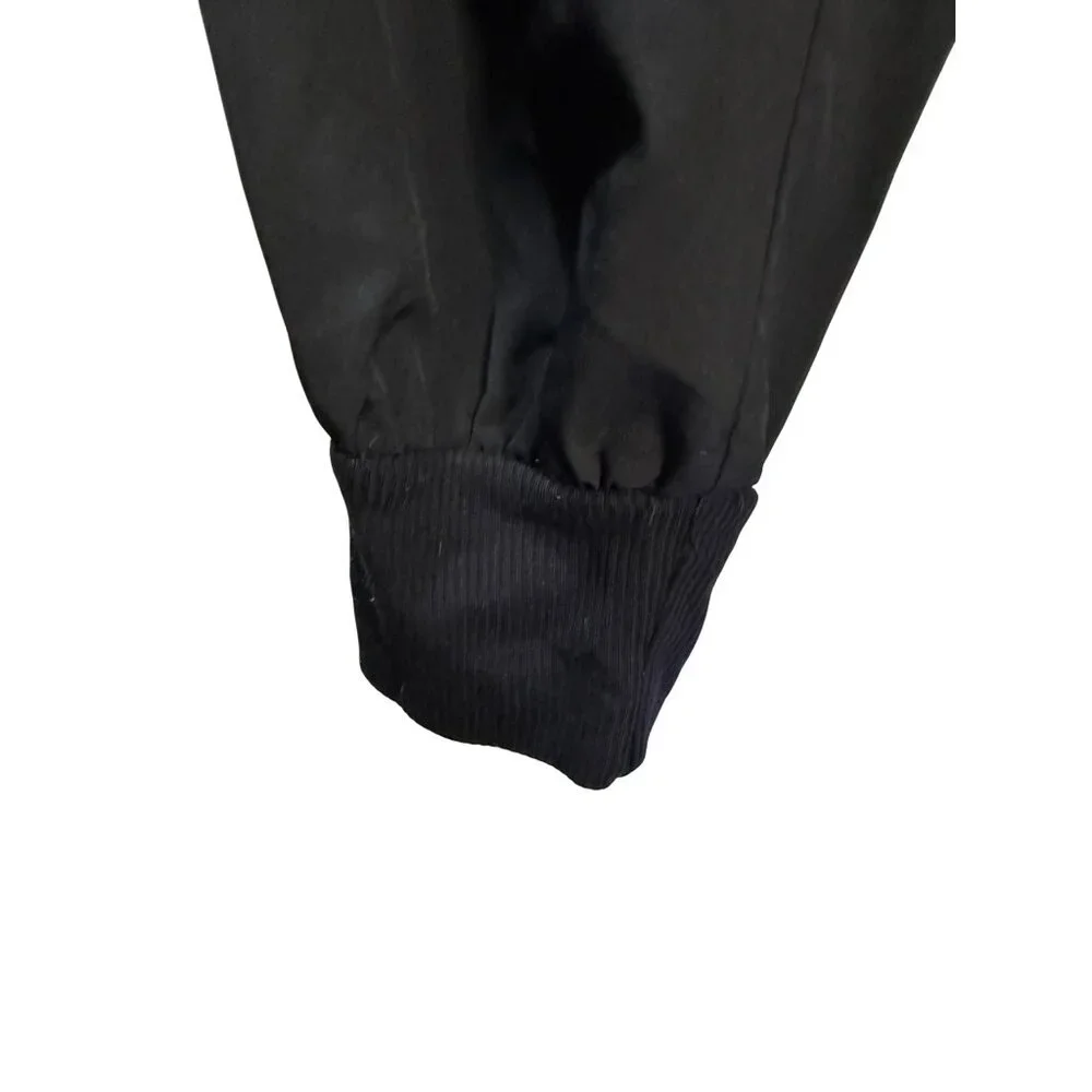 Free People Black Elastic Waist‎ Jogger Pants With Pockets & Ribbed Cuffs